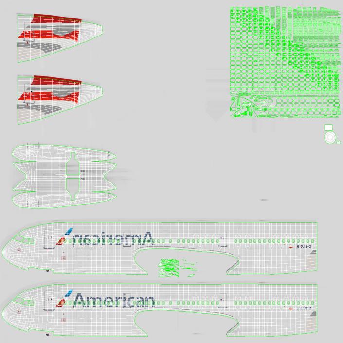 Airbus A321 American Airlines 3D model