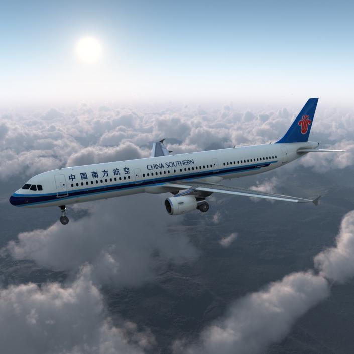 3D model Airbus A321 China Southern Airlines