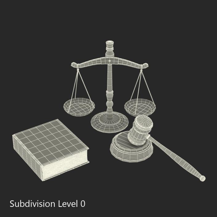 3D Legal Gavel Scales And Law Book