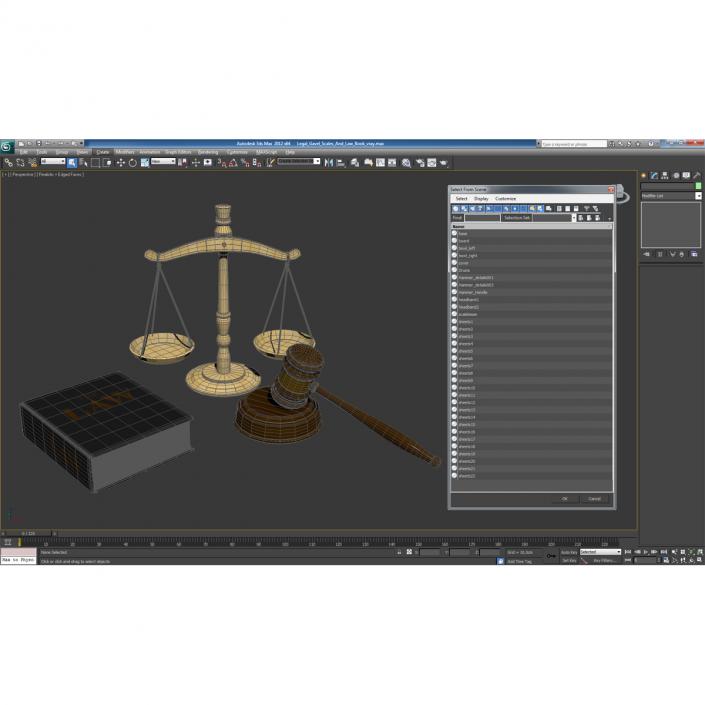 3D Legal Gavel Scales And Law Book