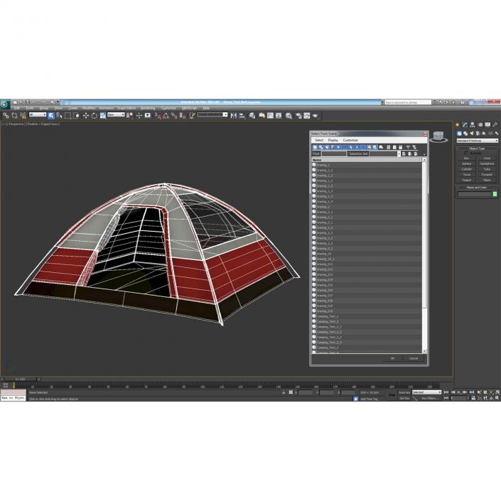 3D Dome Tent Red model