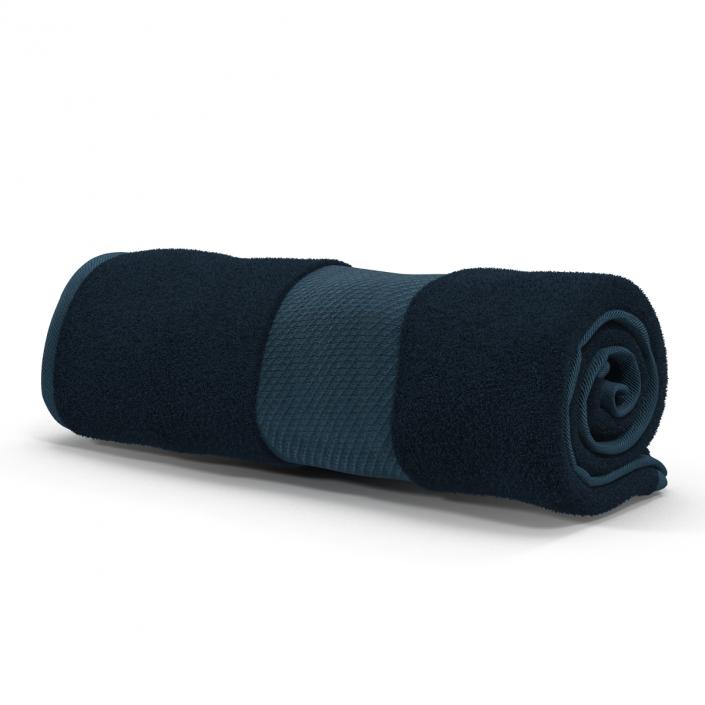 Rolled Towel Blue 3D