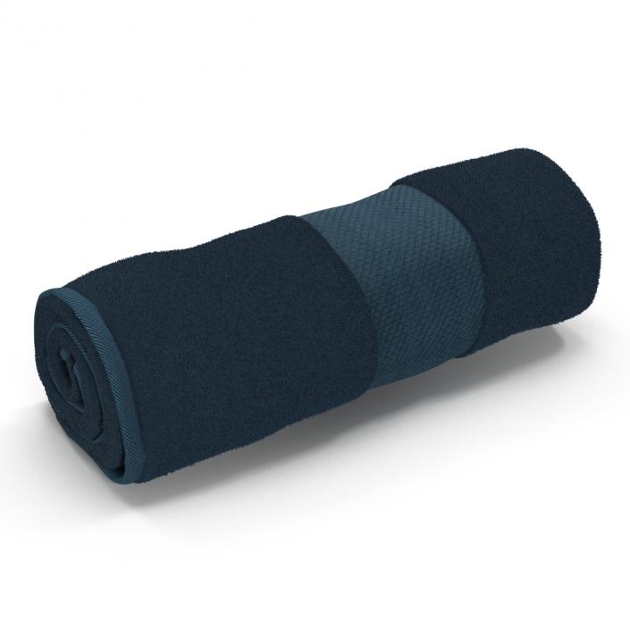 Rolled Towel Blue 3D