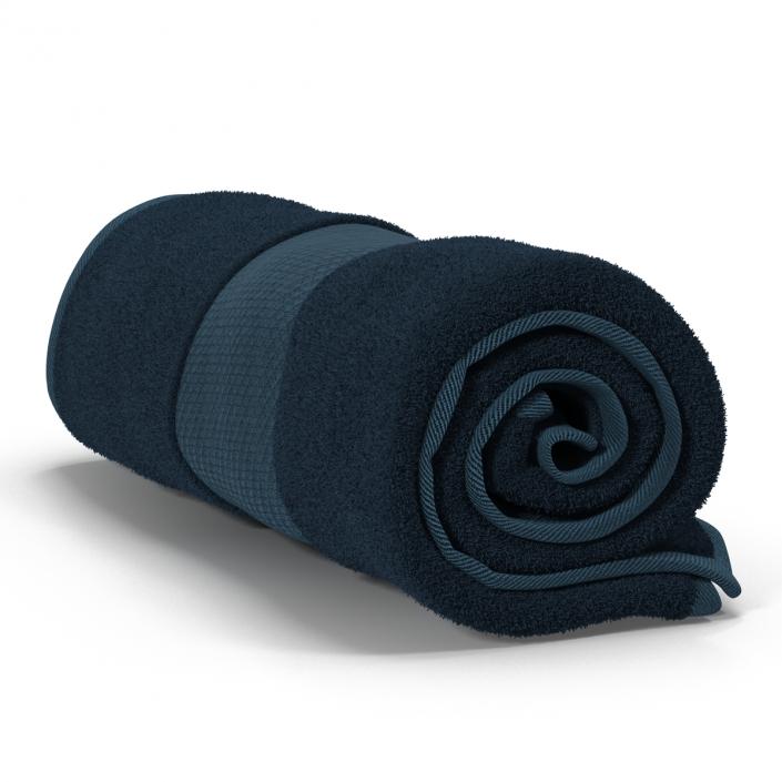 Rolled Towel Blue 3D