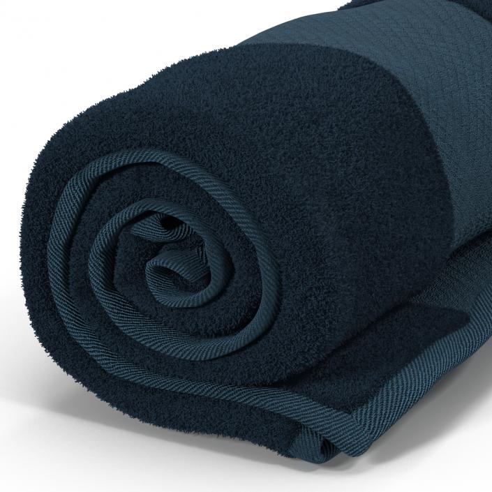 Rolled Towel Blue 3D