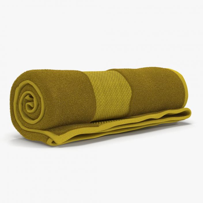 Rolled Towel Yellow 3D model