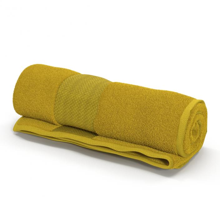 Rolled Towel Yellow 3D model