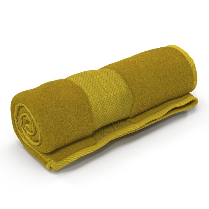 Rolled Towel Yellow 3D model