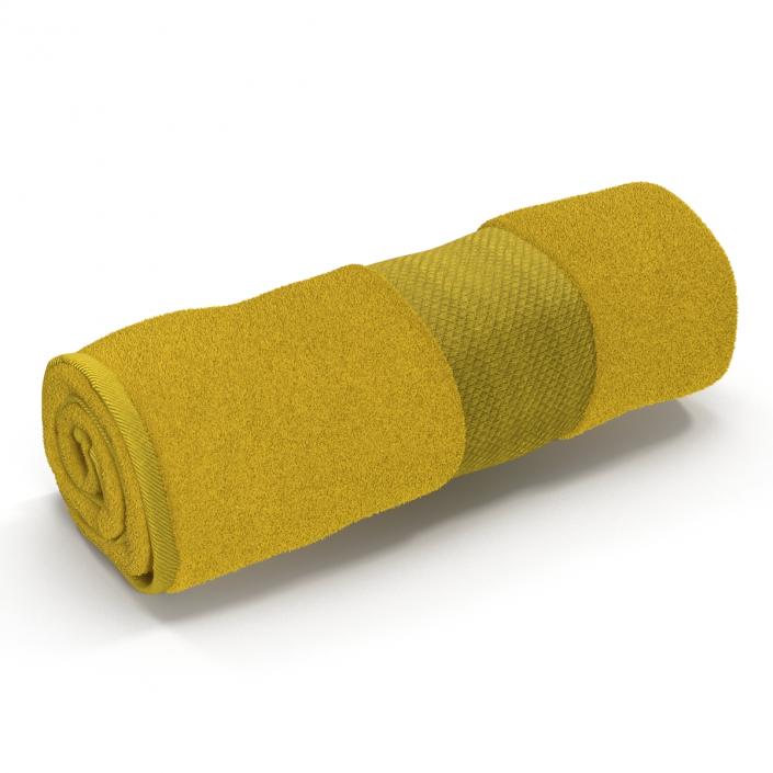 Rolled Towel Yellow 3D model