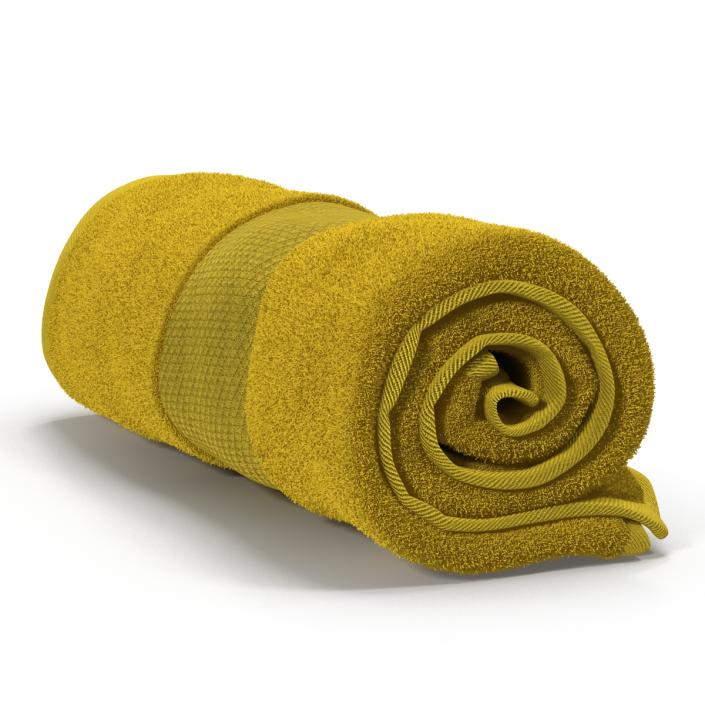 Rolled Towel Yellow 3D model