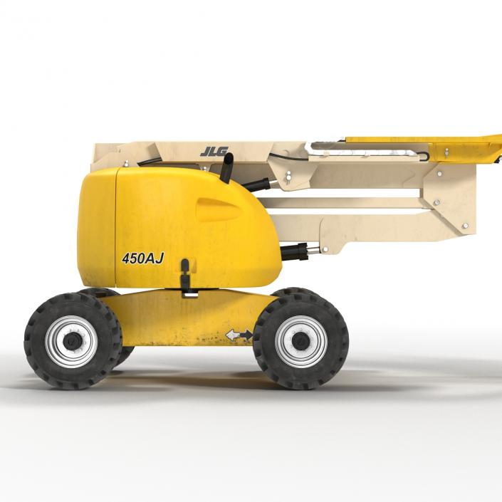 Telescopic Boom Lift JLG 450AJ Yellow Rigged 3D model