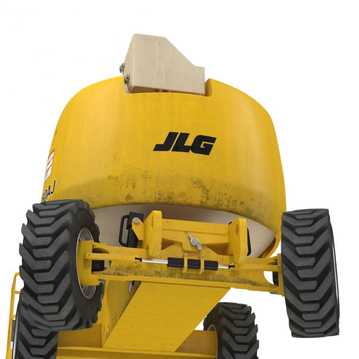 Telescopic Boom Lift JLG 450AJ Yellow Rigged 3D model