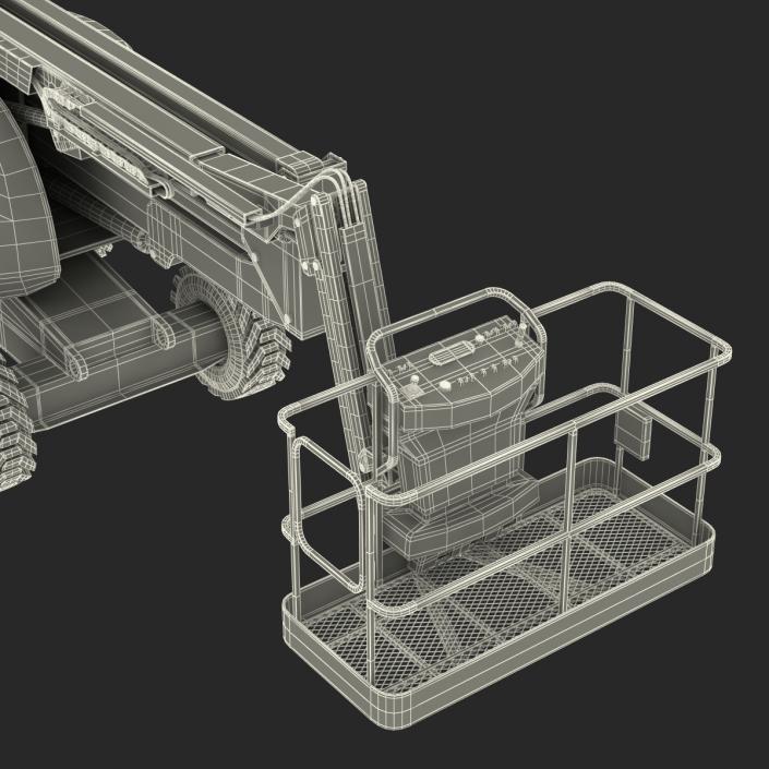 Telescopic Boom Lift JLG 450AJ Yellow Rigged 3D model