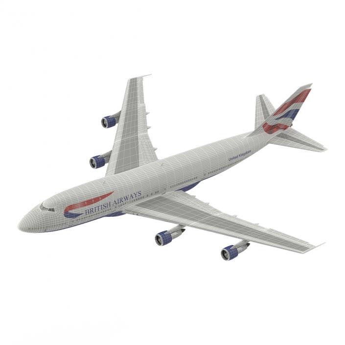 3D Boeing 747-100B British Airways Rigged model