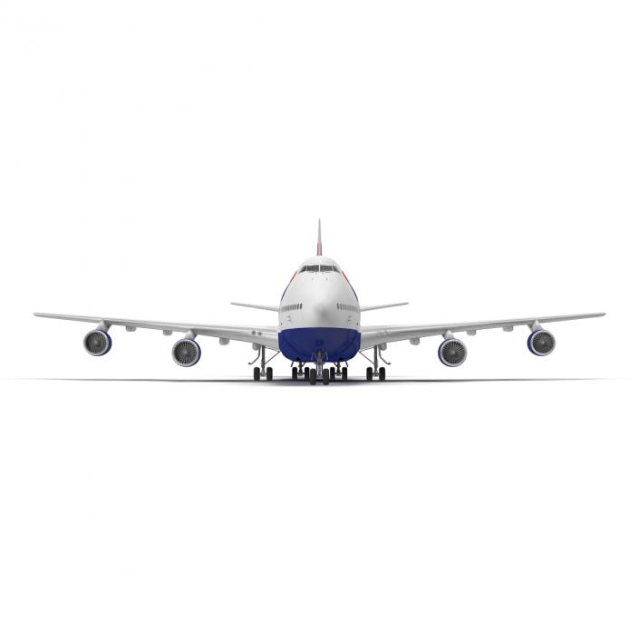 3D Boeing 747-100B British Airways Rigged model