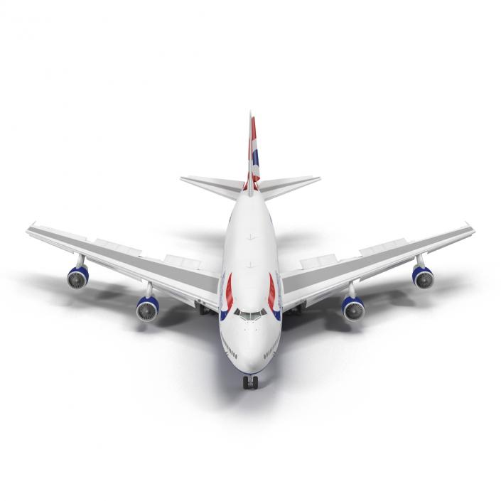 3D Boeing 747-100B British Airways Rigged model