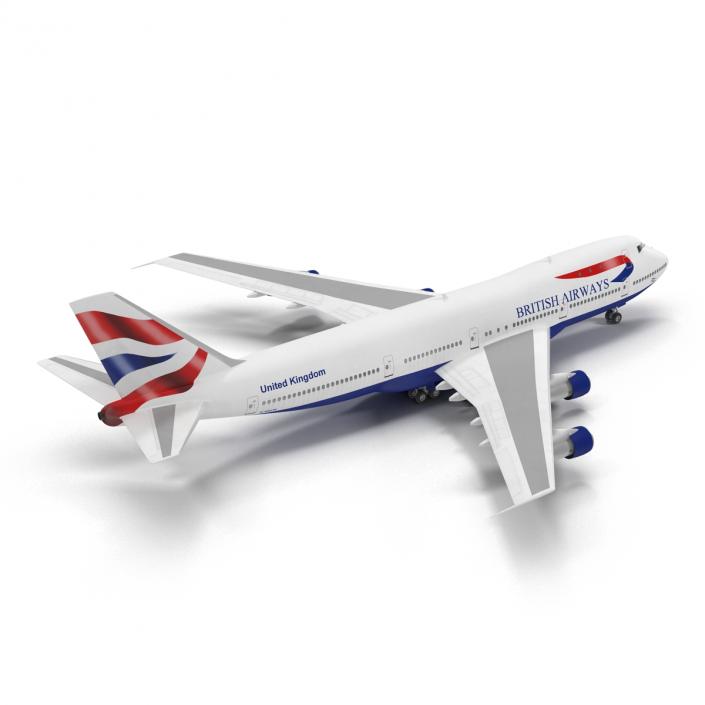 3D Boeing 747-100B British Airways Rigged model