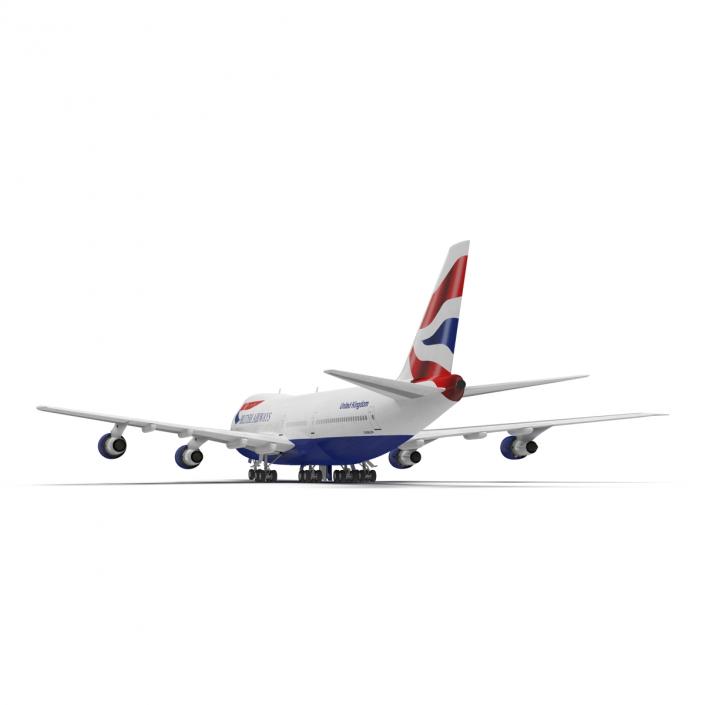 3D Boeing 747-100B British Airways Rigged model