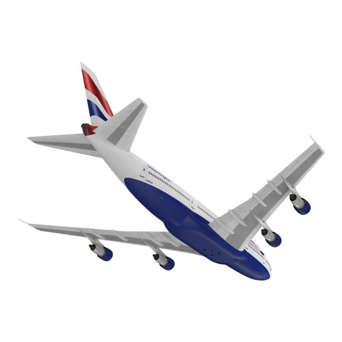 3D Boeing 747-100B British Airways Rigged model