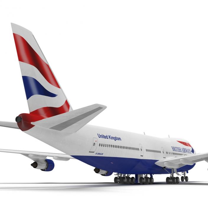 3D Boeing 747-100B British Airways Rigged model