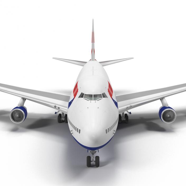 3D Boeing 747-100B British Airways Rigged model