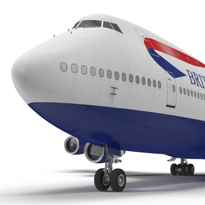 3D Boeing 747-100B British Airways Rigged model