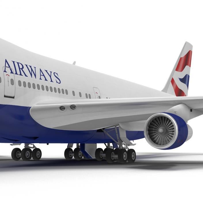 3D Boeing 747-100B British Airways Rigged model