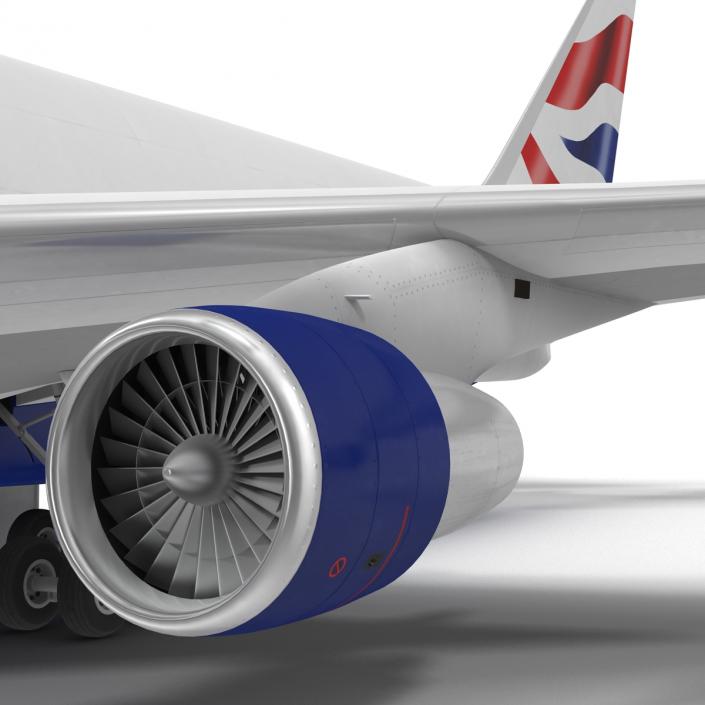 3D Boeing 747-100B British Airways Rigged model