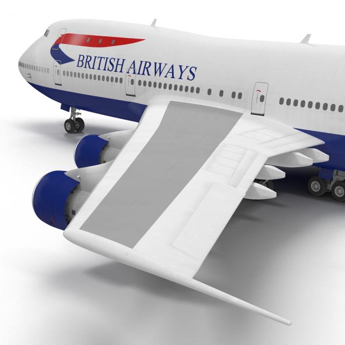 3D Boeing 747-100B British Airways Rigged model