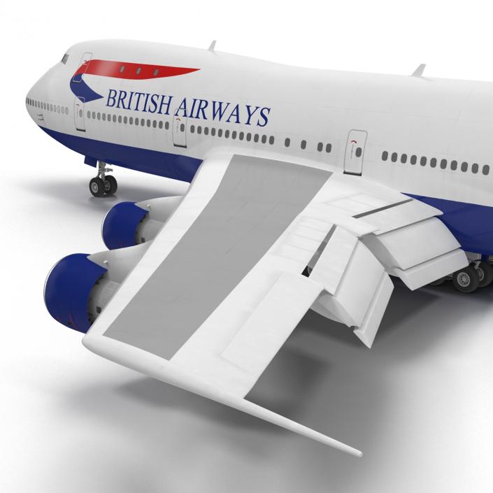 3D Boeing 747-100B British Airways Rigged model