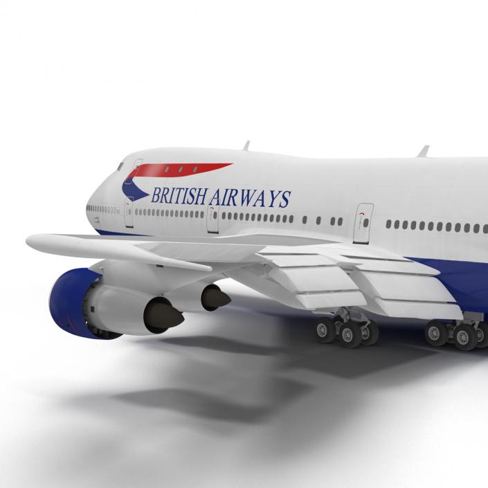 3D Boeing 747-100B British Airways Rigged model