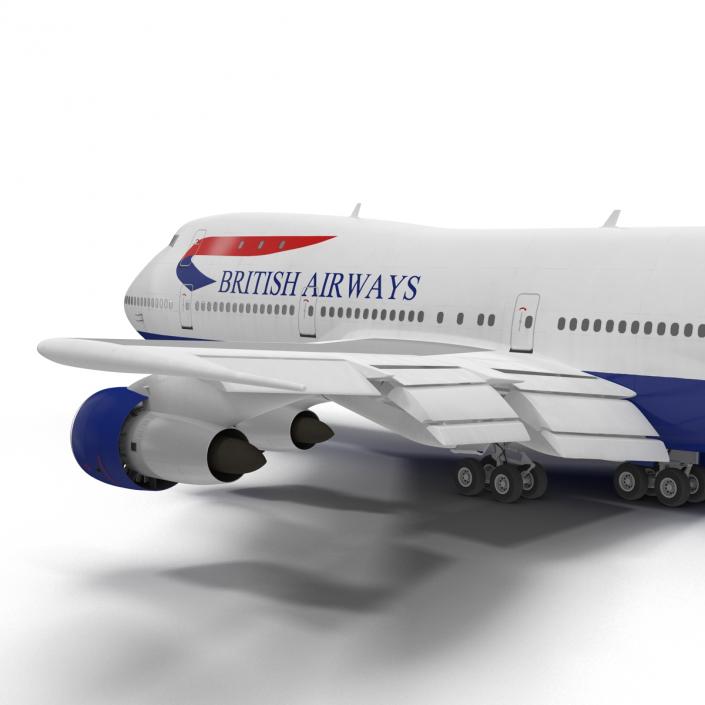 3D Boeing 747-100B British Airways Rigged model