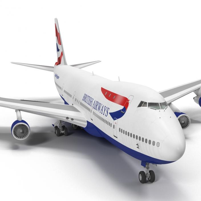 3D Boeing 747-100B British Airways Rigged model