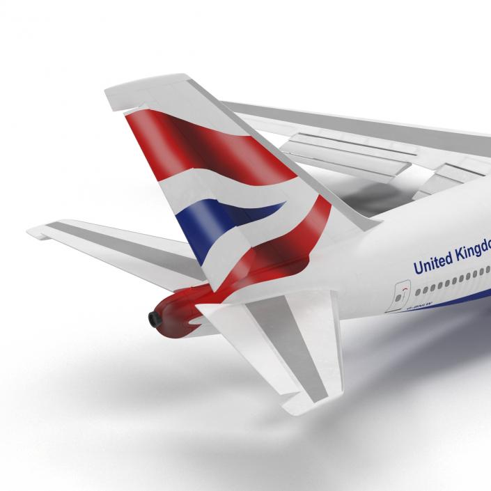 3D Boeing 747-100B British Airways Rigged model