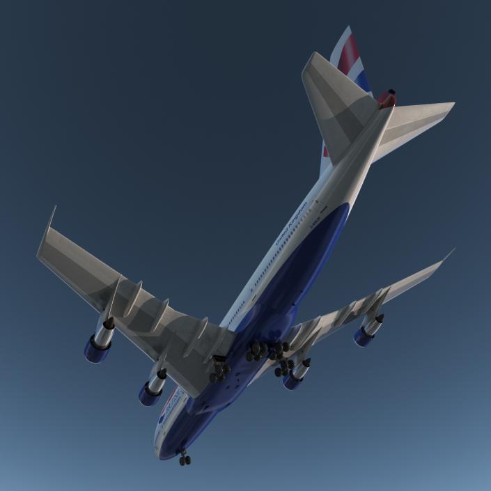 3D Boeing 747-100B British Airways Rigged model