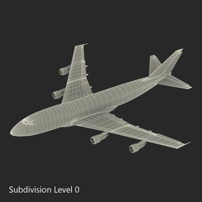 3D Boeing 747-100B British Airways Rigged model