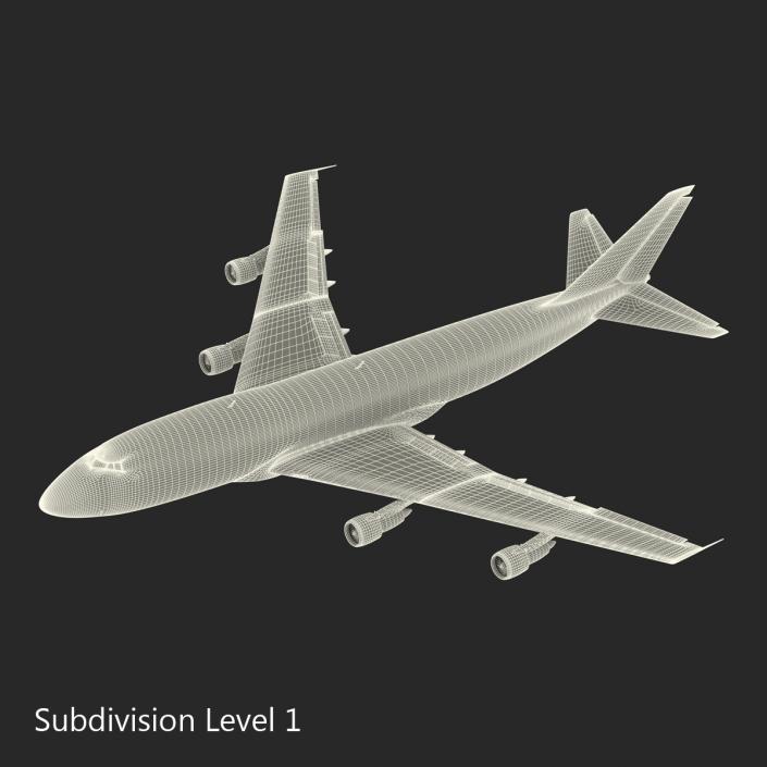 3D Boeing 747-100B British Airways Rigged model