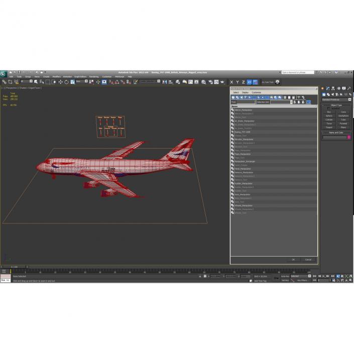 3D Boeing 747-100B British Airways Rigged model