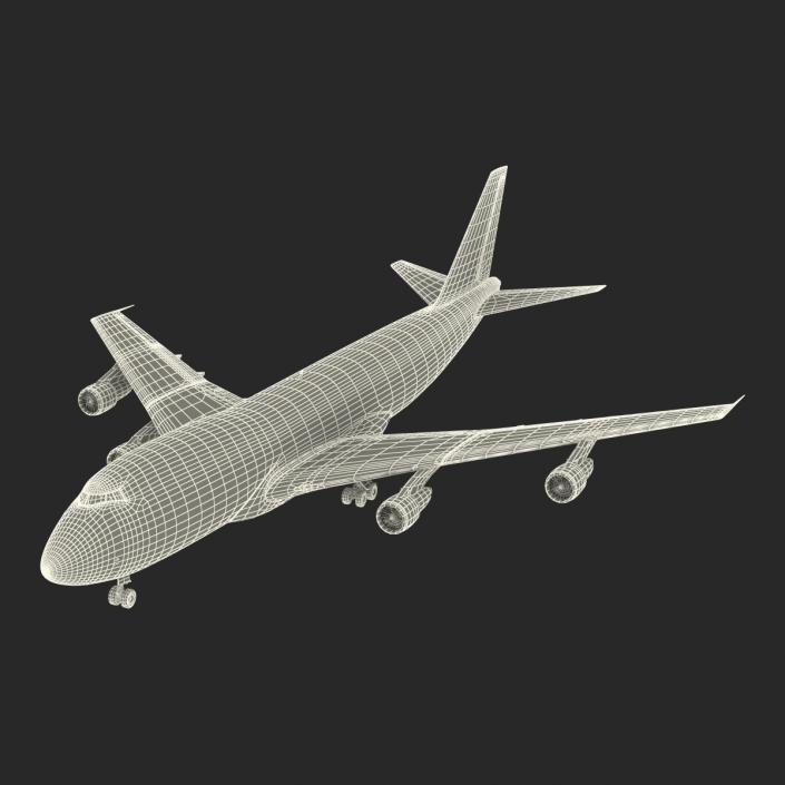 3D Boeing 747-100B British Airways Rigged model