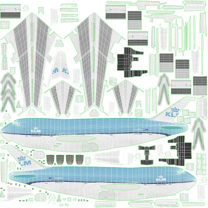 Boeing 747-100B KLM 3D model