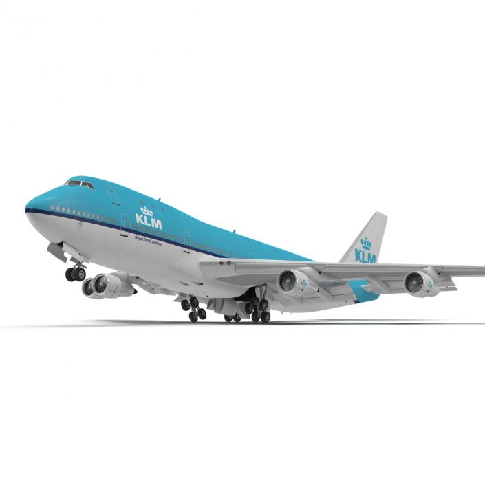 3D Boeing 747-100B KLM Rigged