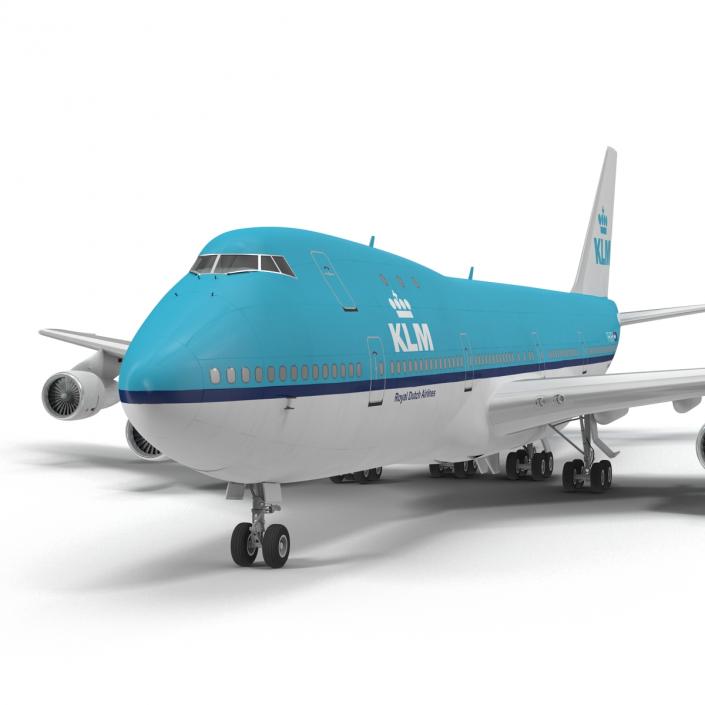 3D Boeing 747-100B KLM Rigged