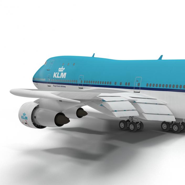 3D Boeing 747-100B KLM Rigged