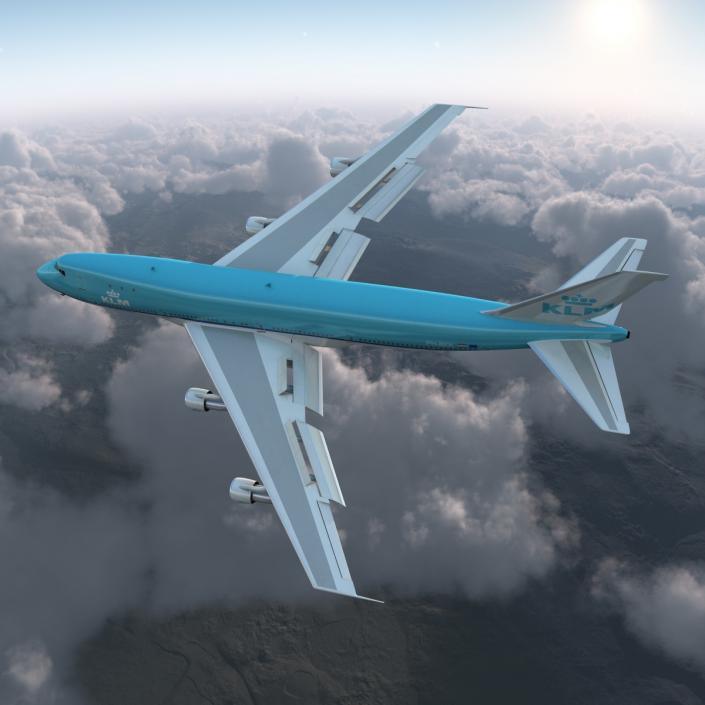 3D Boeing 747-100B KLM Rigged