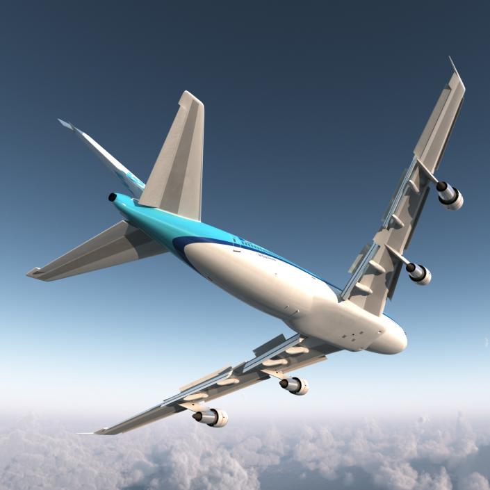 3D Boeing 747-100B KLM Rigged