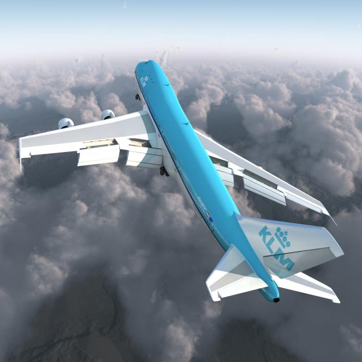 3D Boeing 747-100B KLM Rigged