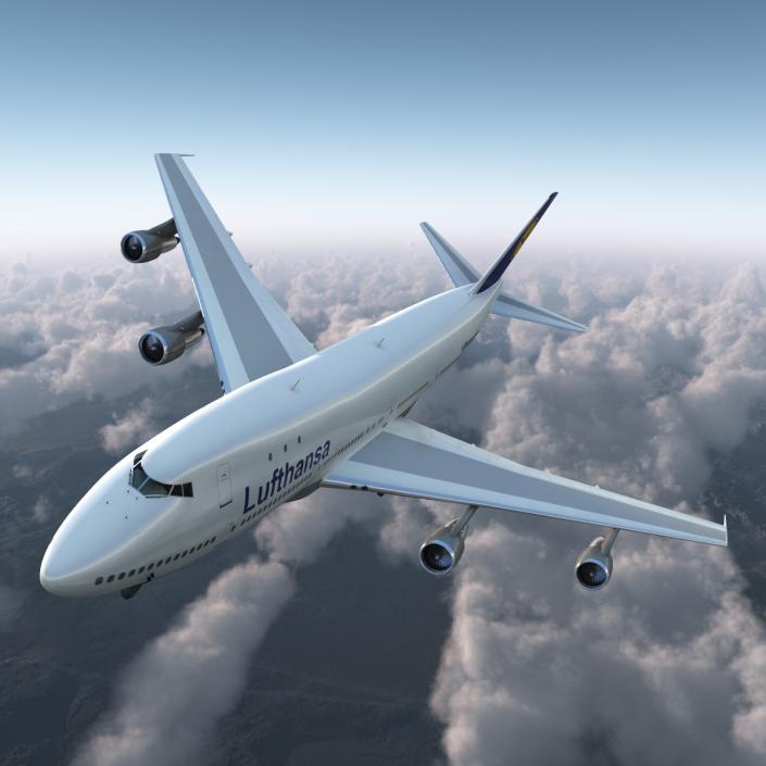 3D model Boeing 747-100B Lufthansa