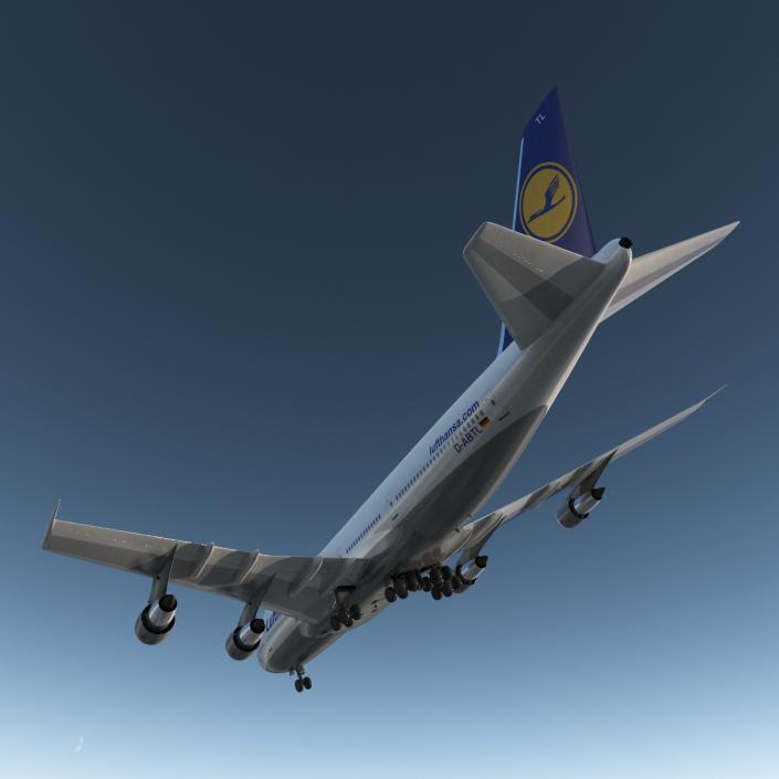 3D model Boeing 747-100B Lufthansa