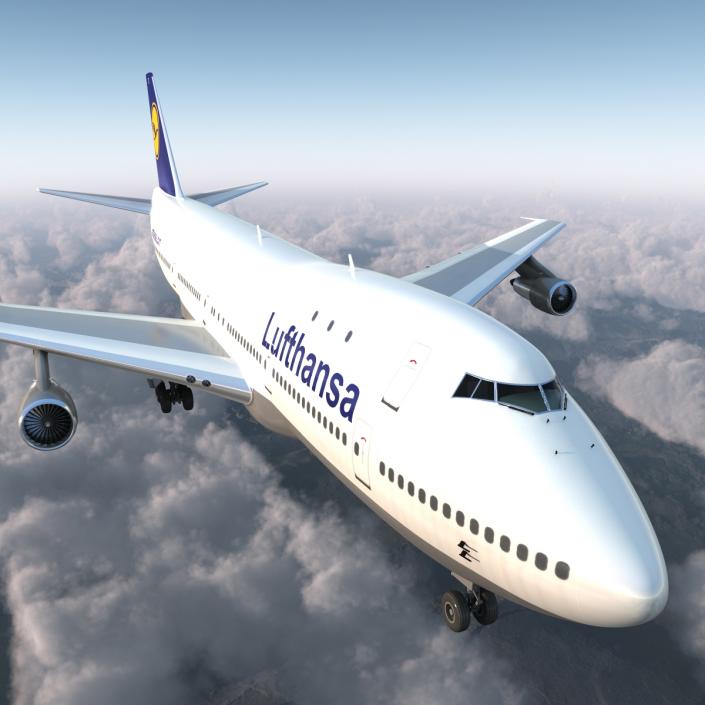 3D model Boeing 747-100B Lufthansa