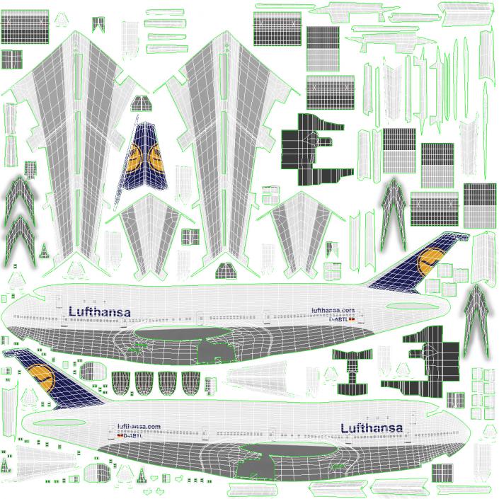 3D model Boeing 747-100B Lufthansa